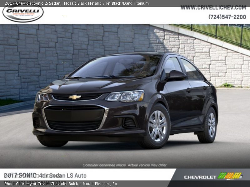 Mosaic Black Metallic / Jet Black/Dark Titanium 2017 Chevrolet Sonic LS Sedan