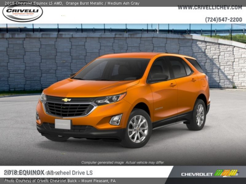 Orange Burst Metallic / Medium Ash Gray 2018 Chevrolet Equinox LS AWD