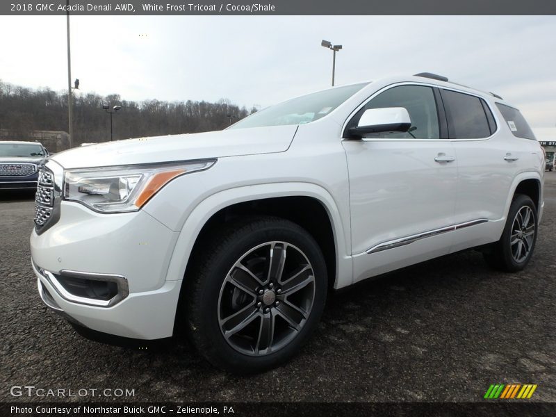 White Frost Tricoat / Cocoa/Shale 2018 GMC Acadia Denali AWD