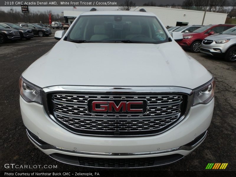 White Frost Tricoat / Cocoa/Shale 2018 GMC Acadia Denali AWD