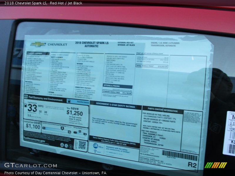 Red Hot / Jet Black 2018 Chevrolet Spark LS
