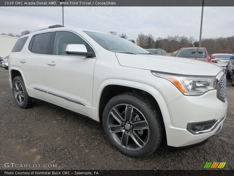 White Frost Tricoat / Cocoa/Shale 2018 GMC Acadia Denali AWD