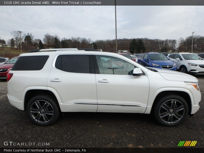 White Frost Tricoat / Cocoa/Shale 2018 GMC Acadia Denali AWD