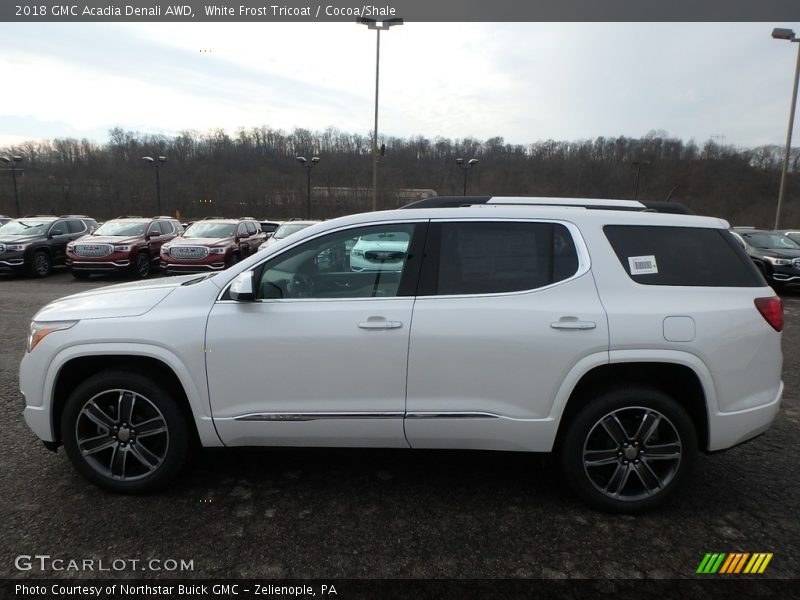 White Frost Tricoat / Cocoa/Shale 2018 GMC Acadia Denali AWD
