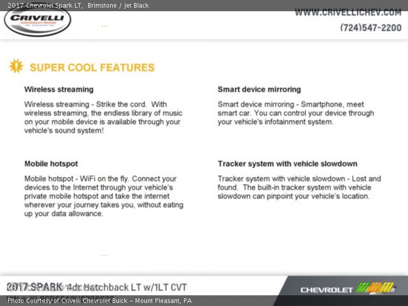 Brimstone / Jet Black 2017 Chevrolet Spark LT