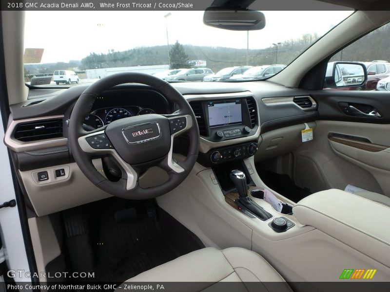 White Frost Tricoat / Cocoa/Shale 2018 GMC Acadia Denali AWD