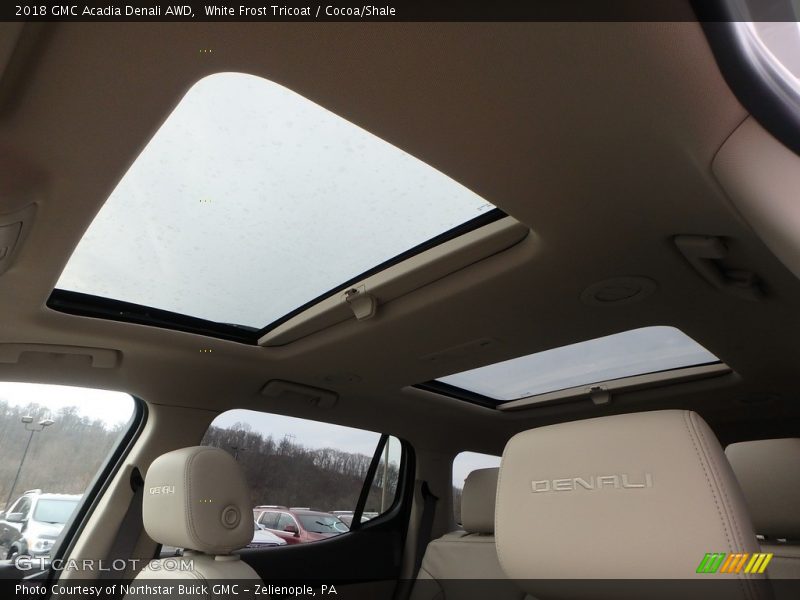 White Frost Tricoat / Cocoa/Shale 2018 GMC Acadia Denali AWD
