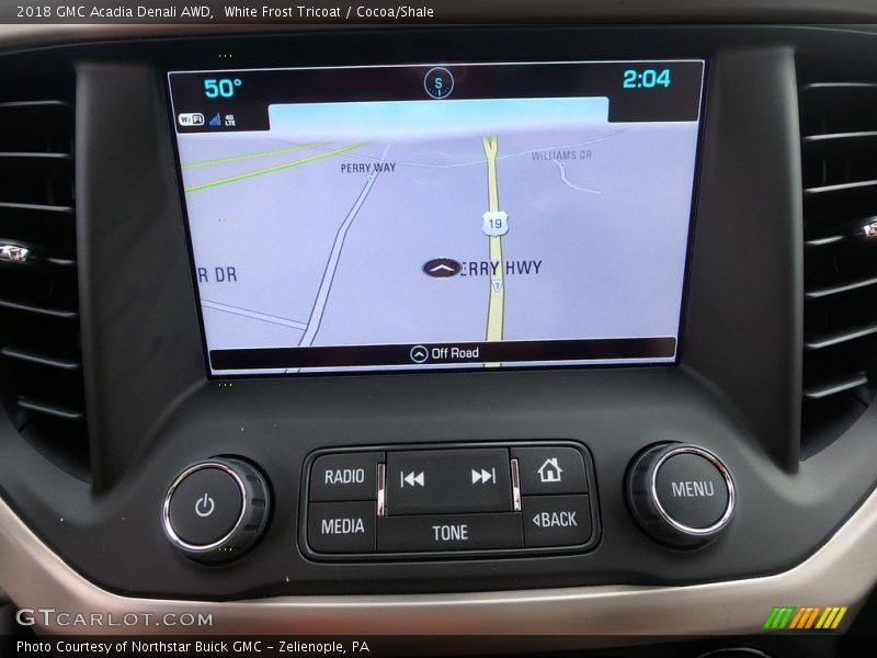 White Frost Tricoat / Cocoa/Shale 2018 GMC Acadia Denali AWD