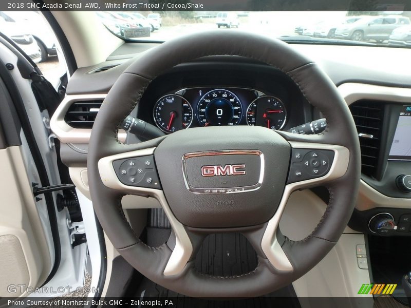 White Frost Tricoat / Cocoa/Shale 2018 GMC Acadia Denali AWD