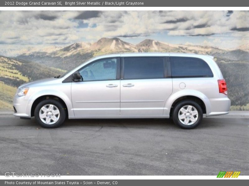 Bright Silver Metallic / Black/Light Graystone 2012 Dodge Grand Caravan SE