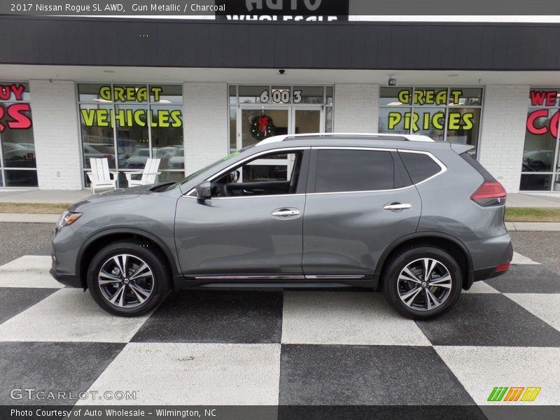 Gun Metallic / Charcoal 2017 Nissan Rogue SL AWD
