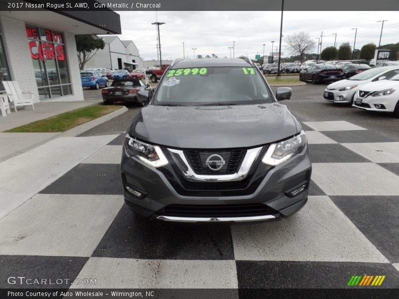 Gun Metallic / Charcoal 2017 Nissan Rogue SL AWD