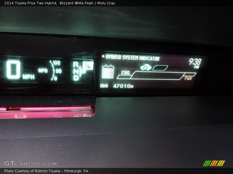 Blizzard White Pearl / Misty Gray 2014 Toyota Prius Two Hybrid