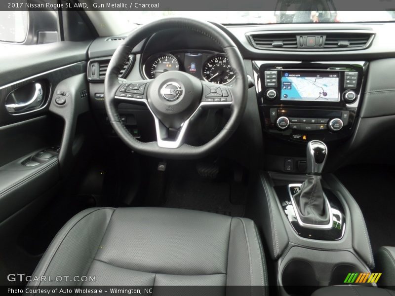 Gun Metallic / Charcoal 2017 Nissan Rogue SL AWD