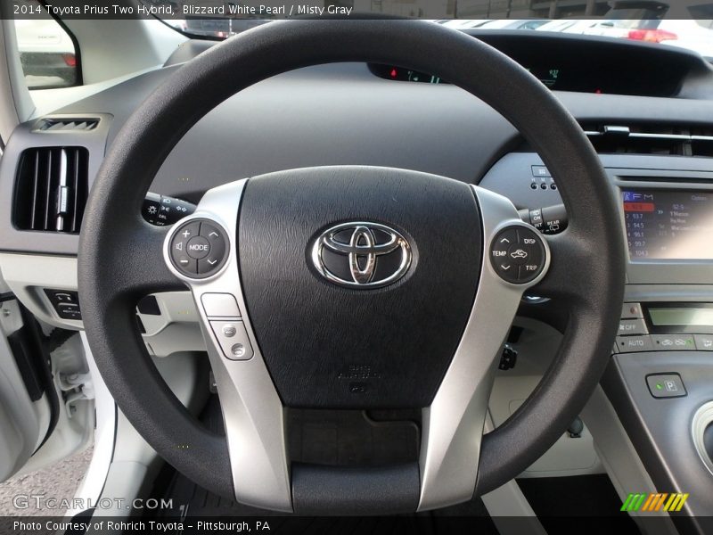 Blizzard White Pearl / Misty Gray 2014 Toyota Prius Two Hybrid