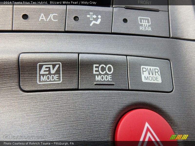 Blizzard White Pearl / Misty Gray 2014 Toyota Prius Two Hybrid