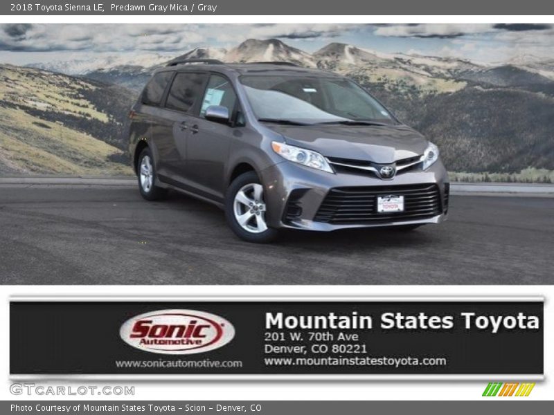 Predawn Gray Mica / Gray 2018 Toyota Sienna LE