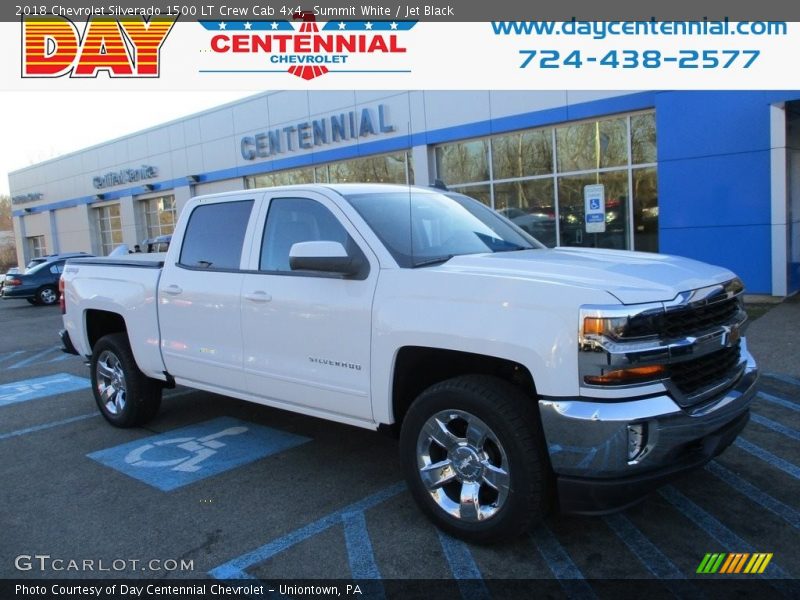 Summit White / Jet Black 2018 Chevrolet Silverado 1500 LT Crew Cab 4x4