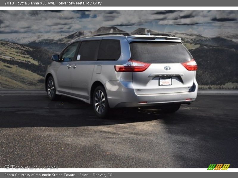 Silver Sky Metallic / Gray 2018 Toyota Sienna XLE AWD