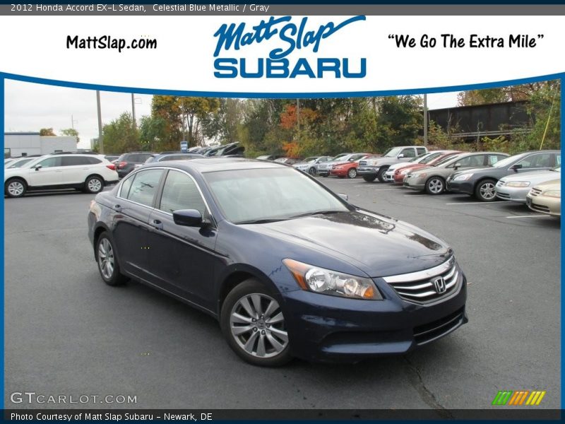 Celestial Blue Metallic / Gray 2012 Honda Accord EX-L Sedan