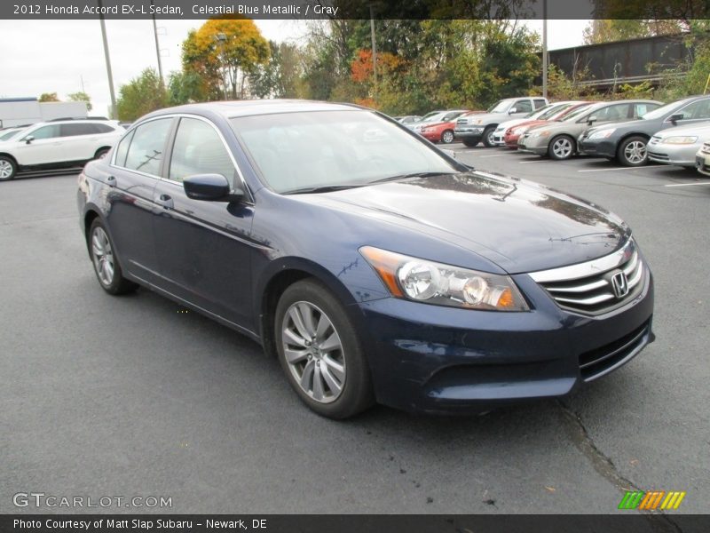 Celestial Blue Metallic / Gray 2012 Honda Accord EX-L Sedan