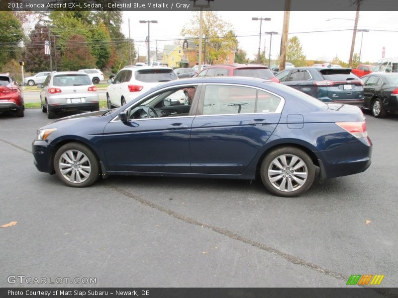 Celestial Blue Metallic / Gray 2012 Honda Accord EX-L Sedan