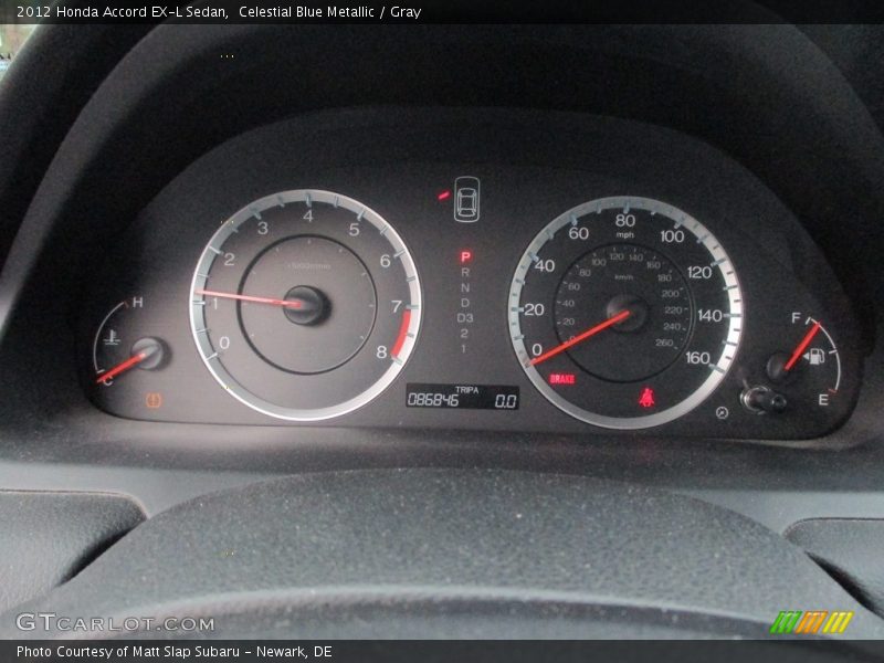 Celestial Blue Metallic / Gray 2012 Honda Accord EX-L Sedan
