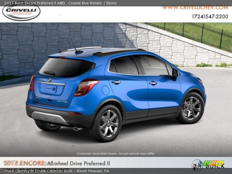 Coastal Blue Metallic / Ebony 2017 Buick Encore Preferred II AWD
