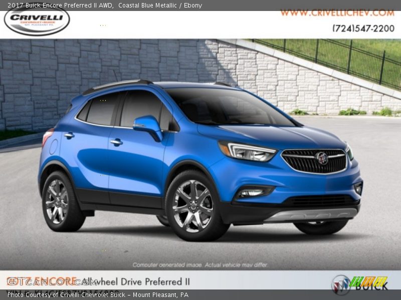 Coastal Blue Metallic / Ebony 2017 Buick Encore Preferred II AWD