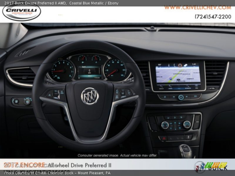 Coastal Blue Metallic / Ebony 2017 Buick Encore Preferred II AWD