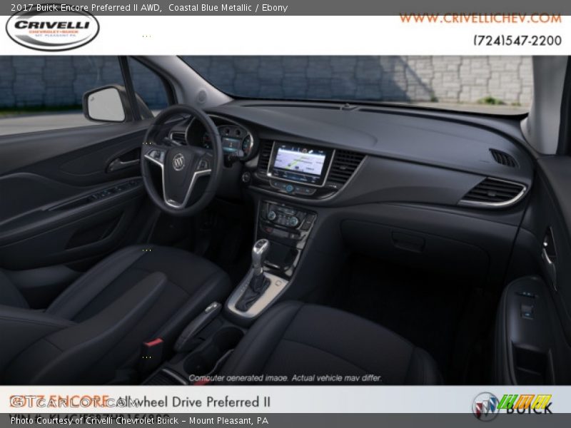 Coastal Blue Metallic / Ebony 2017 Buick Encore Preferred II AWD