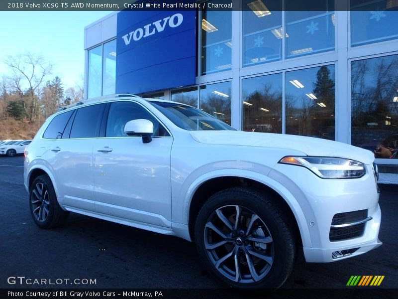 Crystal White Pearl Metallic / Charcoal 2018 Volvo XC90 T5 AWD Momentum