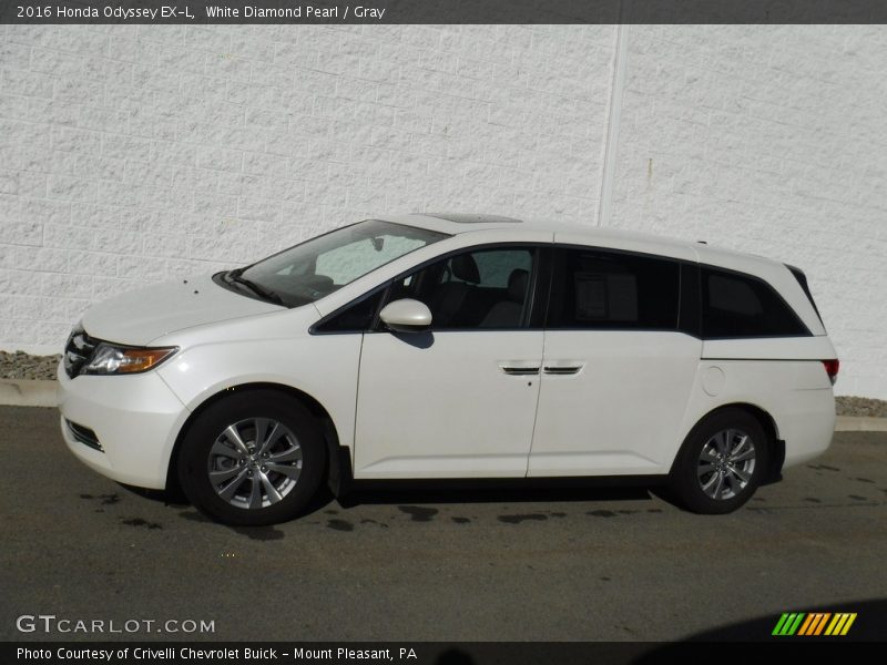 White Diamond Pearl / Gray 2016 Honda Odyssey EX-L