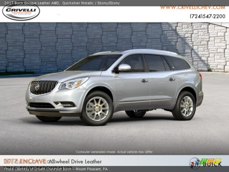 Quicksilver Metallic / Ebony/Ebony 2017 Buick Enclave Leather AWD