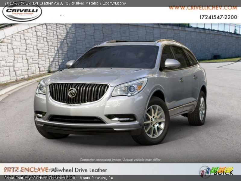 Quicksilver Metallic / Ebony/Ebony 2017 Buick Enclave Leather AWD