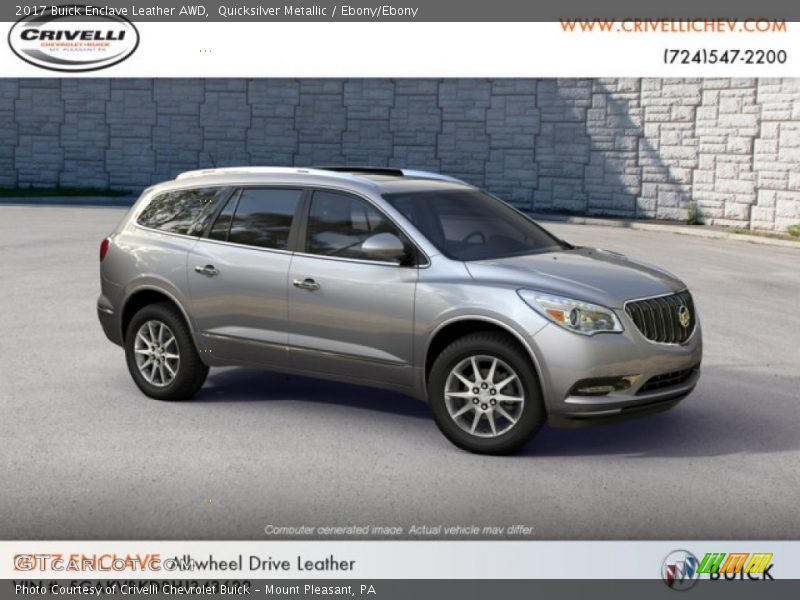 Quicksilver Metallic / Ebony/Ebony 2017 Buick Enclave Leather AWD