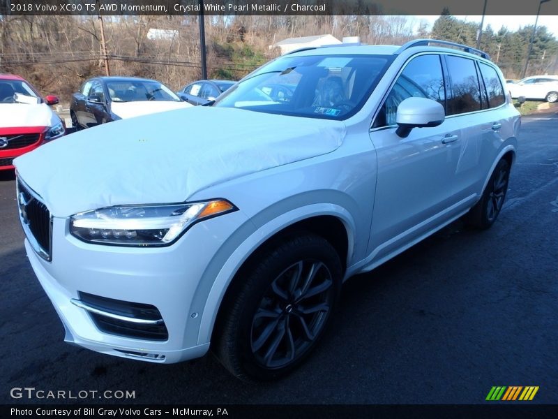 Crystal White Pearl Metallic / Charcoal 2018 Volvo XC90 T5 AWD Momentum