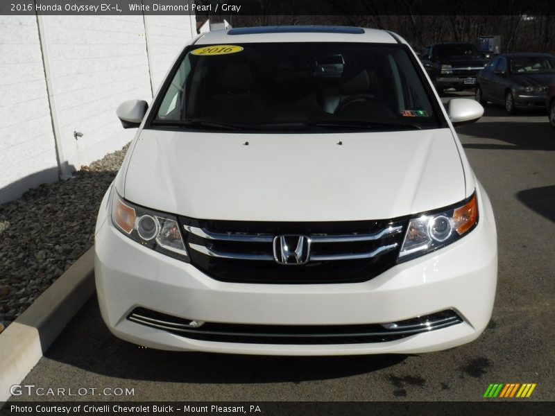 White Diamond Pearl / Gray 2016 Honda Odyssey EX-L