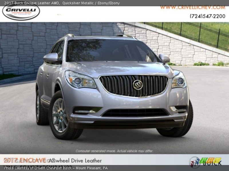 Quicksilver Metallic / Ebony/Ebony 2017 Buick Enclave Leather AWD