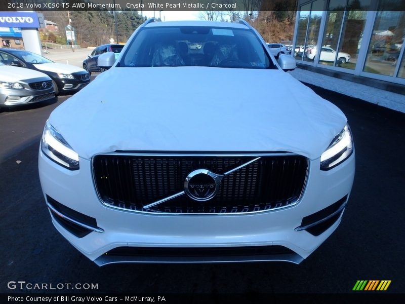 Crystal White Pearl Metallic / Charcoal 2018 Volvo XC90 T5 AWD Momentum