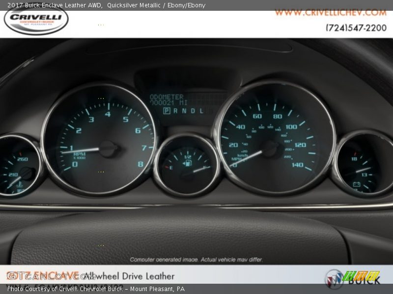 Quicksilver Metallic / Ebony/Ebony 2017 Buick Enclave Leather AWD
