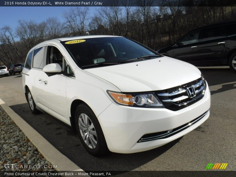 White Diamond Pearl / Gray 2016 Honda Odyssey EX-L