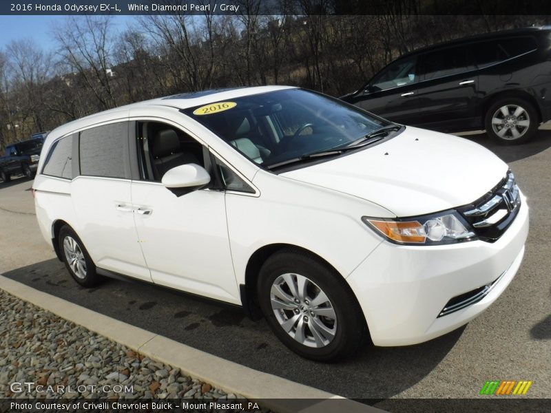 White Diamond Pearl / Gray 2016 Honda Odyssey EX-L