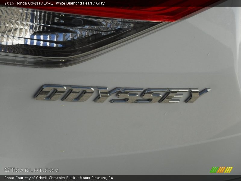 White Diamond Pearl / Gray 2016 Honda Odyssey EX-L
