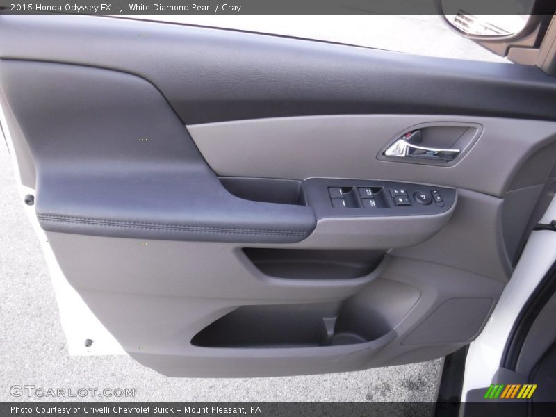 White Diamond Pearl / Gray 2016 Honda Odyssey EX-L