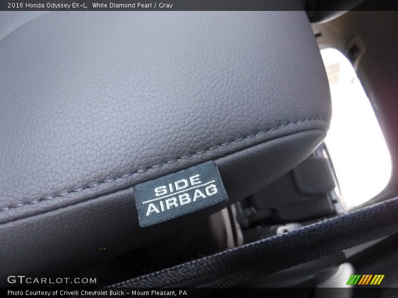 White Diamond Pearl / Gray 2016 Honda Odyssey EX-L
