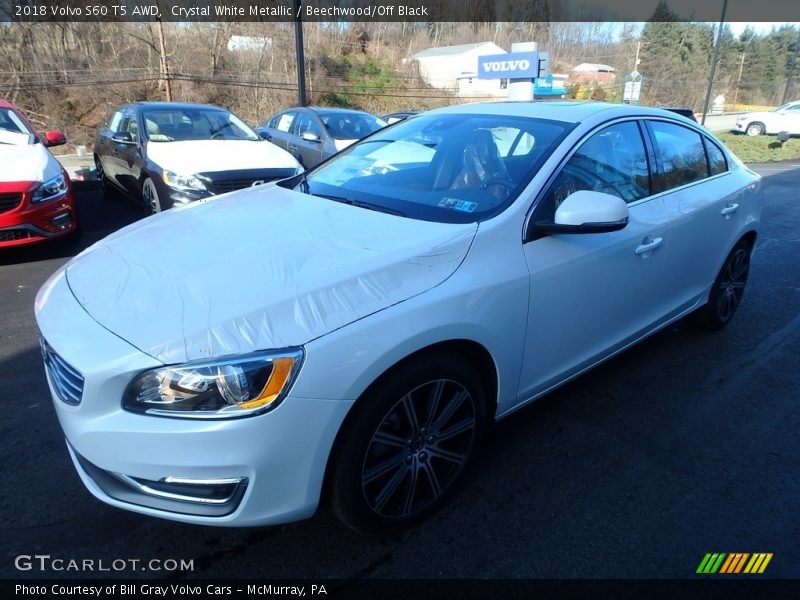 Crystal White Metallic / Beechwood/Off Black 2018 Volvo S60 T5 AWD