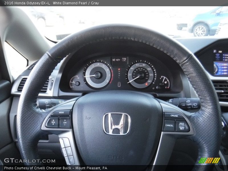 White Diamond Pearl / Gray 2016 Honda Odyssey EX-L