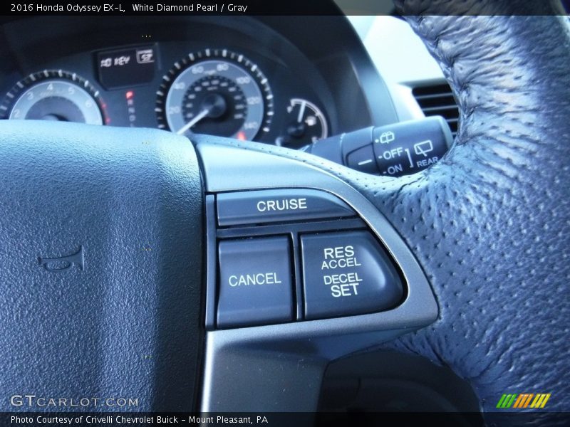 White Diamond Pearl / Gray 2016 Honda Odyssey EX-L
