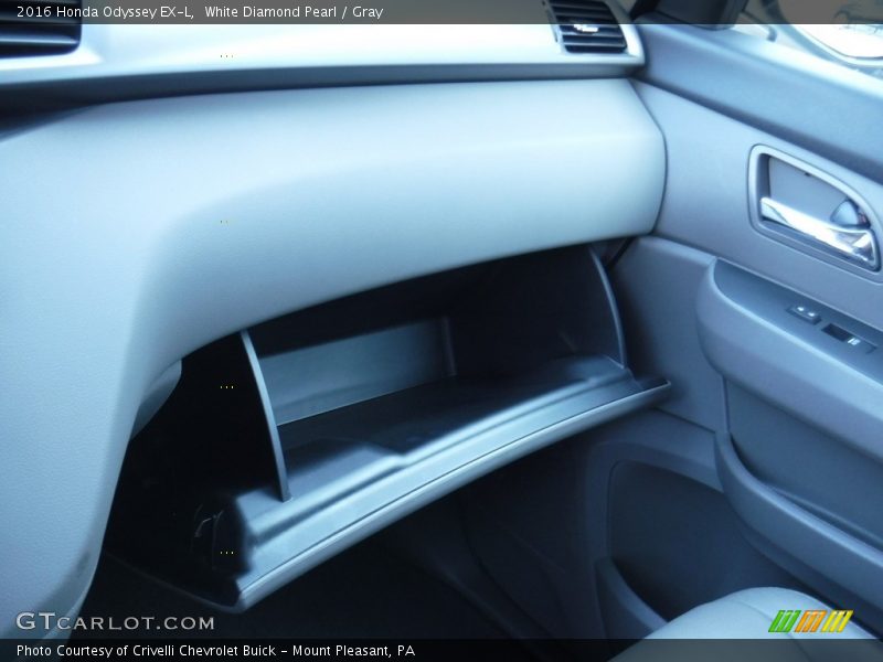 White Diamond Pearl / Gray 2016 Honda Odyssey EX-L